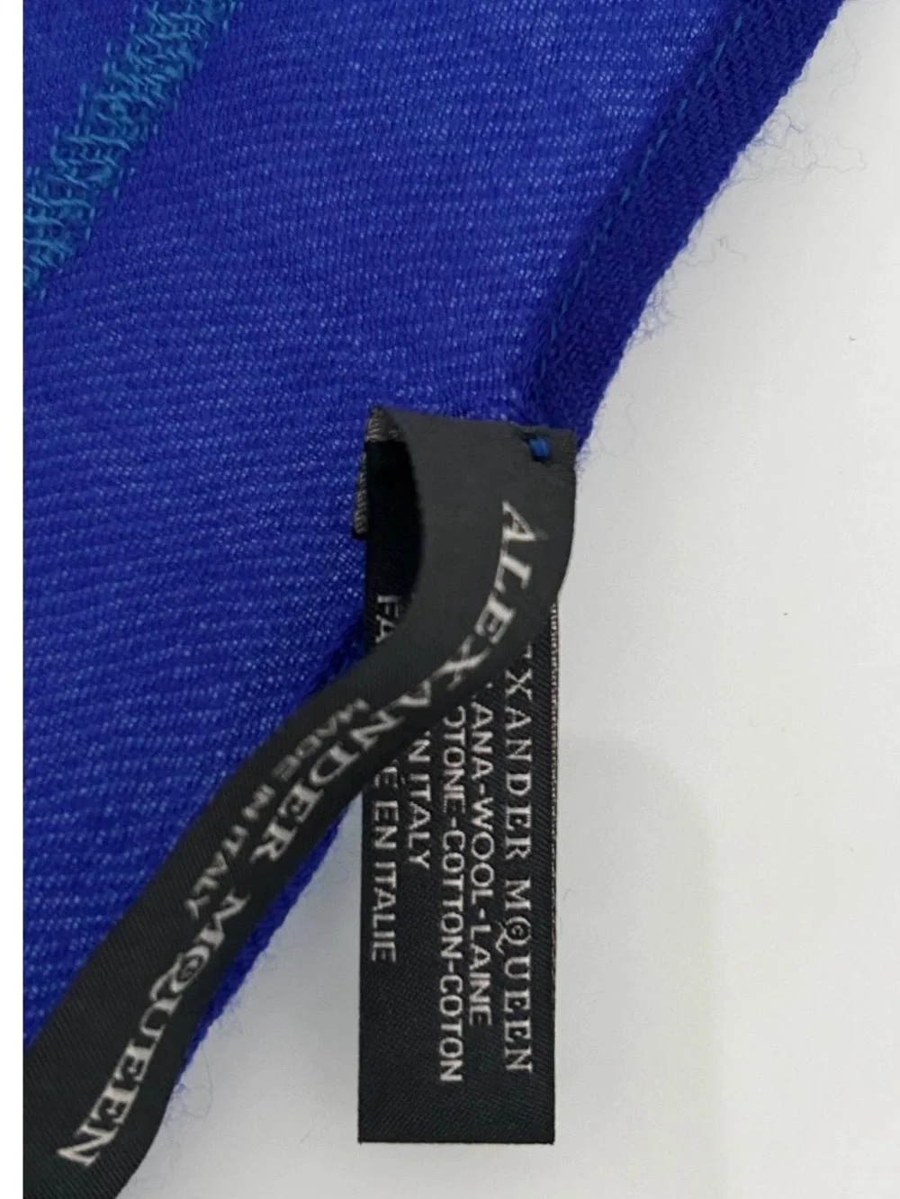 Alexander McQueen Silk Blue on Blue Scarf NWOT